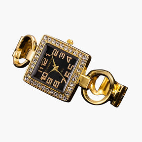 Horloges : Gouden Dameshorloge met Elegant Design - Zwart Glanzend in van Pantino