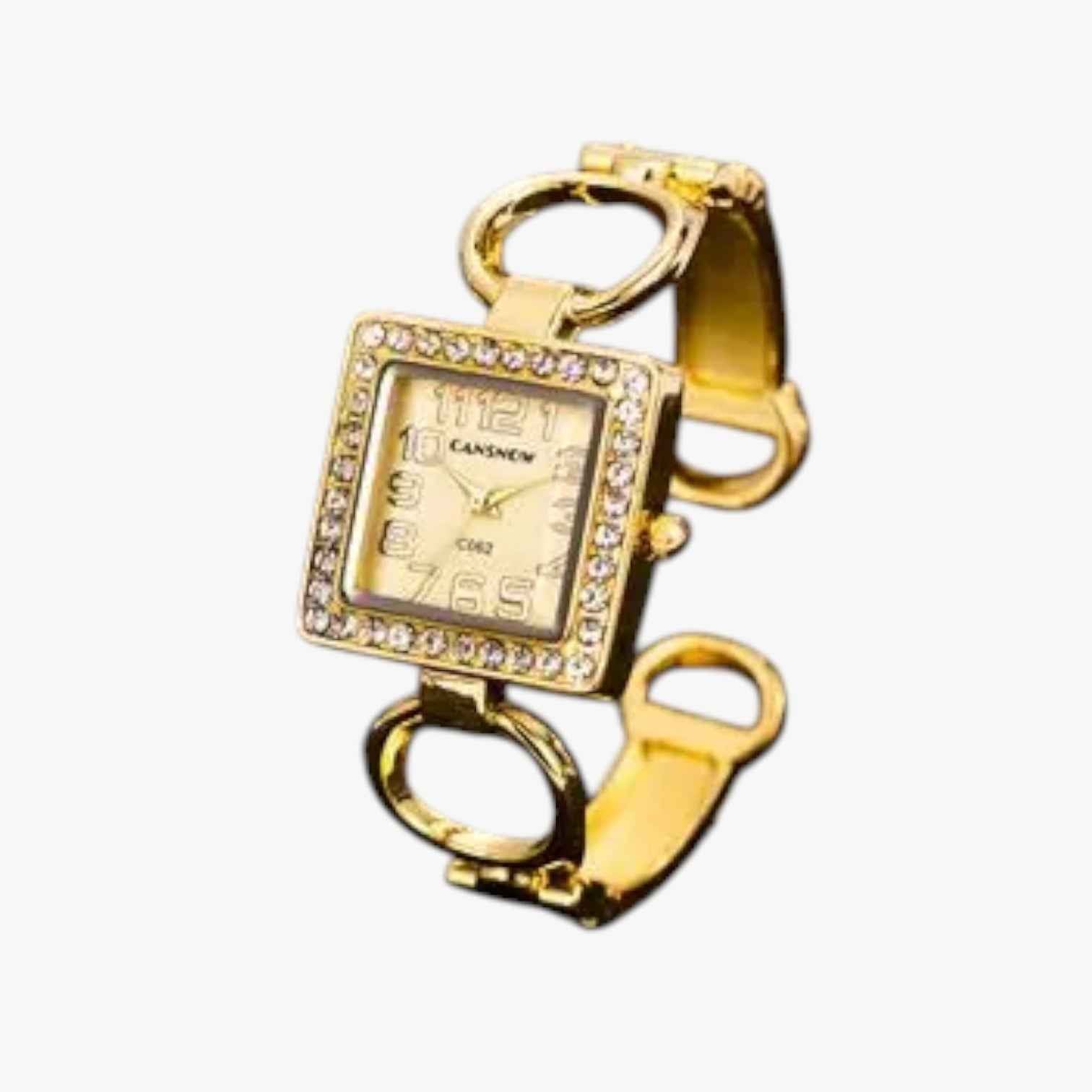 Horloges : Gouden Dameshorloge met Elegant Design - Zwart Glanzend in Goud van Pantino