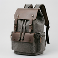 Zaino Grigio - RetroRider Zaino Laptop in Canvas e Pelle