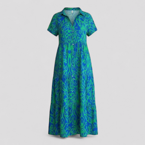 Dress : Armani | Dames Lange Maxi Jurk met Zakken in Groen van Pantino