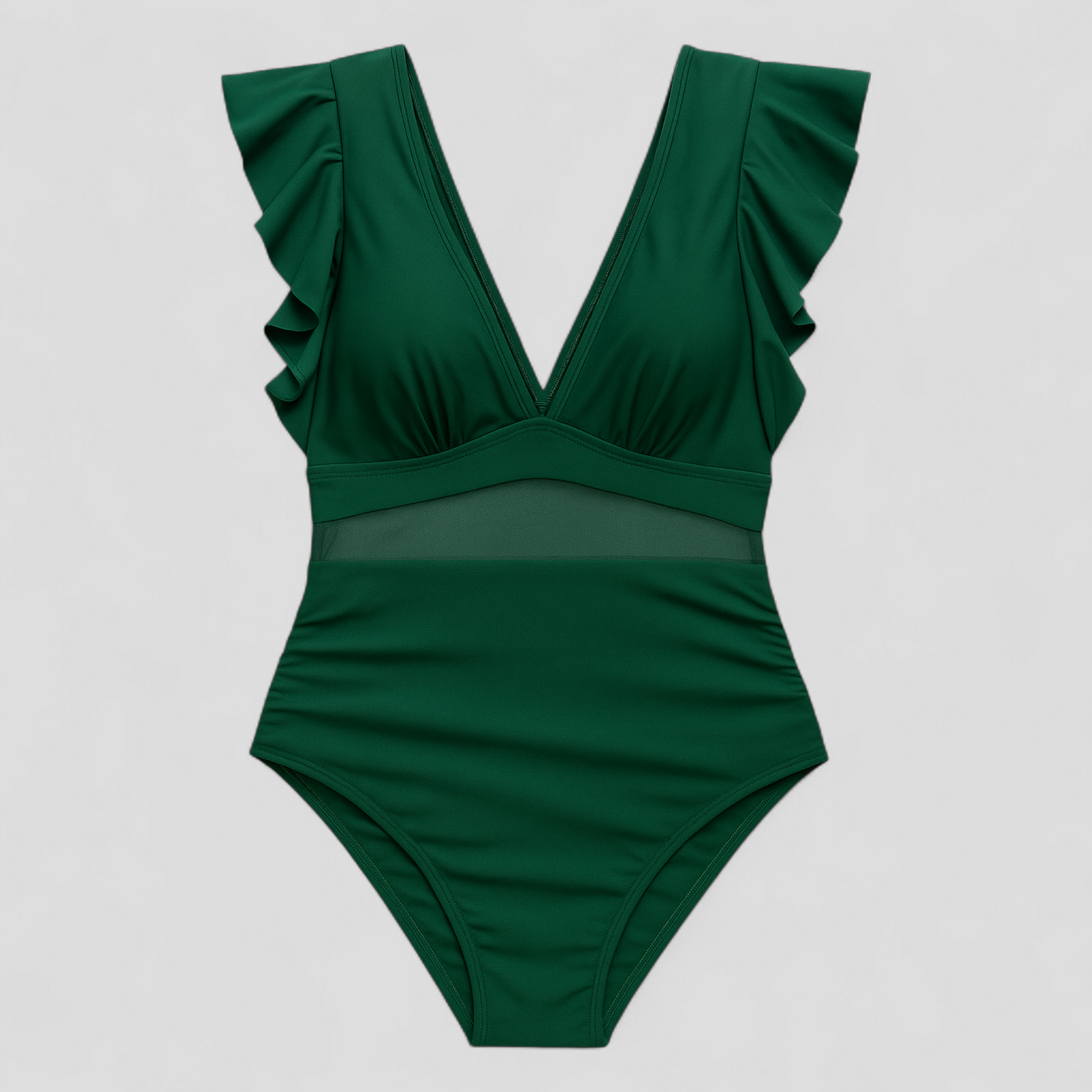 Women's Outfit : Melody | Dames Sexy Badpak met Netdetails in Groen van Pantino