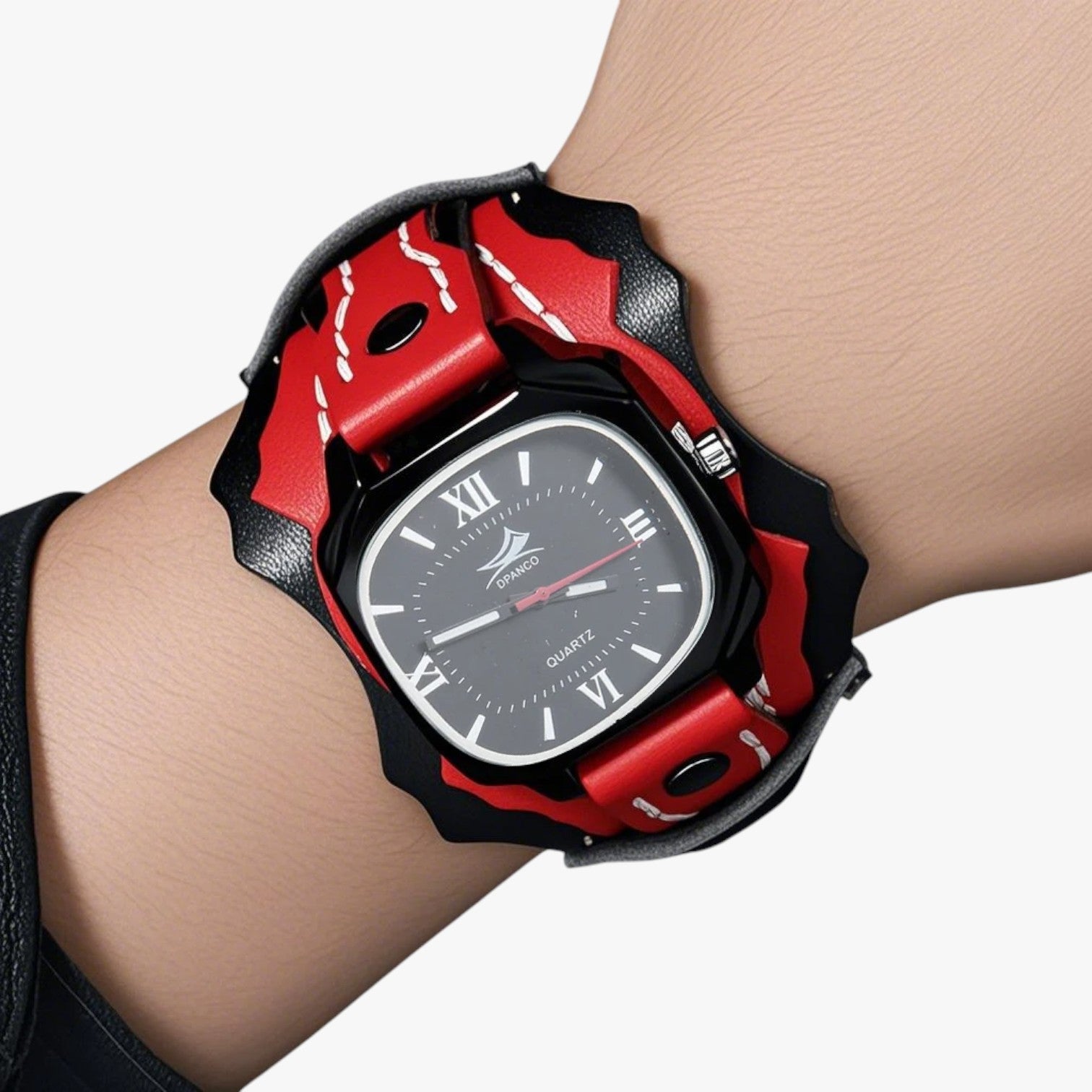 Watches : Alden | Groot Vierkant Herenhorloge met Lederen Band in van Pantino
