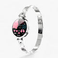 Smartwatch damski srebrny wodoodporny - Elegancki zegarek z pulsometrem i licznikiem aktywności