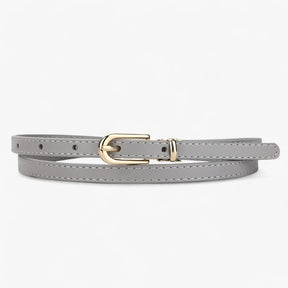 Helen | Damestrik - Echte leren in dun ontwerp voor een moeiteloze stijl- €25 : Helen | Damestrik - Echte leren in dun ontwerp voor een moeiteloze stijl in Grijs van Pantino
