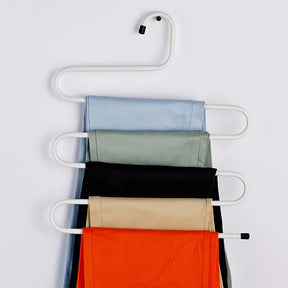 Hanger voor de pantalon | S-vormige steun met 5 lagen - Ruimtebesparend in de kast (1 + 1 GRATIS) - Wit - Hanger voor de pantalon | S-vormige steun met 5 lagen - Ruimtebesparend in de kast (1 + 1 GRATIS) - €25 - Pantino