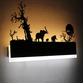 GardenFeel WereldLicht™ | Wandlamp & Decoratie | Voor ieder interieur - Olifanten - LED Wandverlichting - Pantino