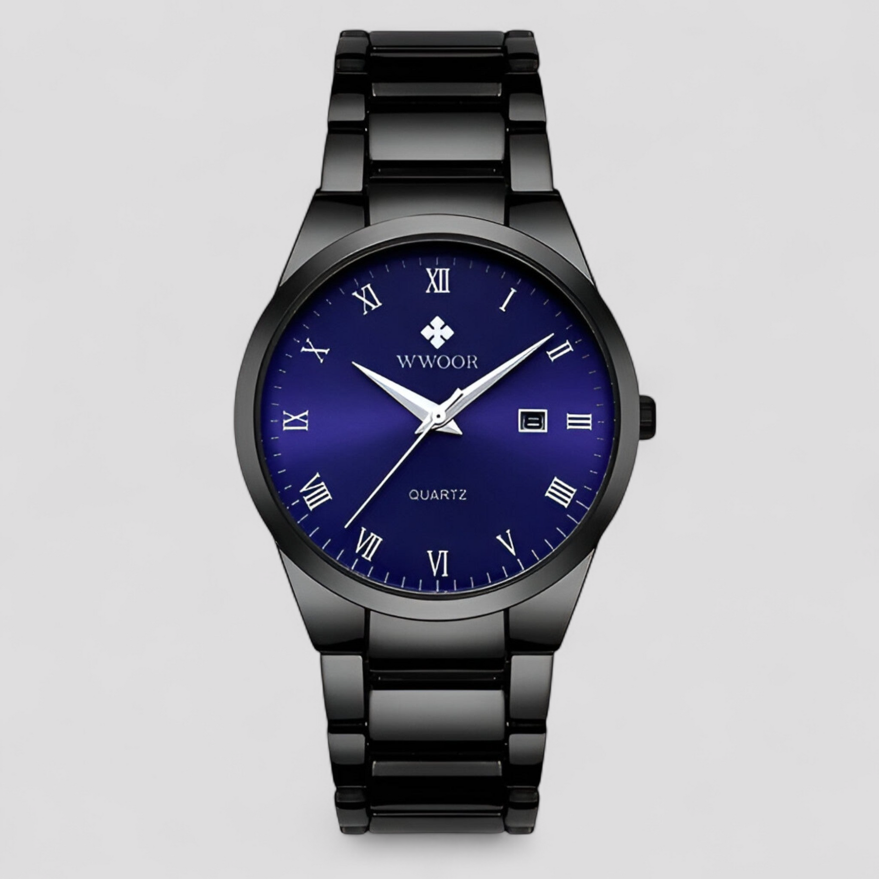 watches : Victor | Elegant quartzhorloge in Zwart blauw met doos van Pantinoshop
