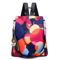 Zaino da donna colorato palla-rosso - Zaino antifurto impermeabile con porta USB per ricarica
