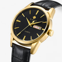 Herenhorloge Klassiek Elegant met Bruin Echt Leren Bandje, Slanke Kast