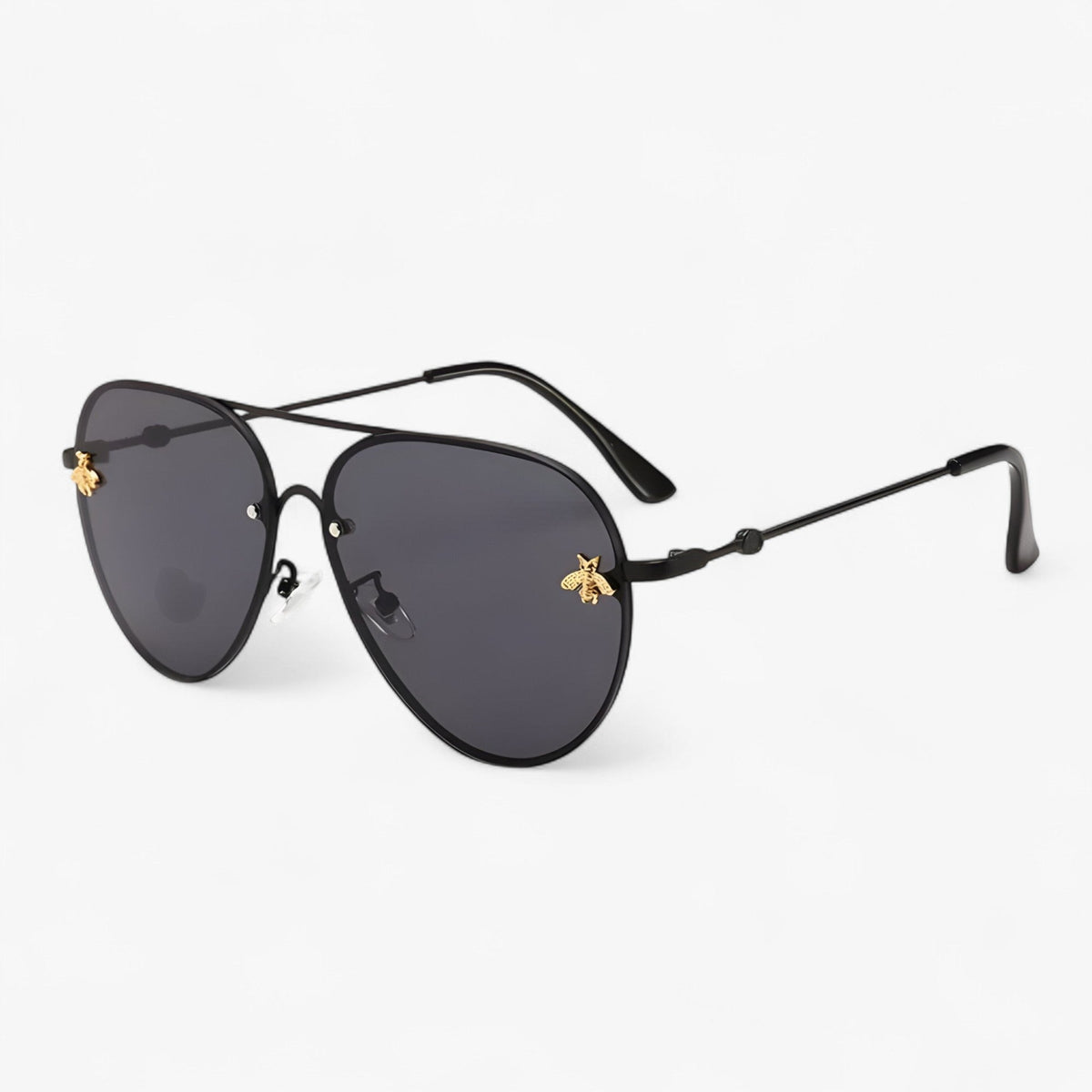 Joris | Bee Pilot Vintage zonnebrillen met metalen montuur- €25 : Joris | Bee Pilot Vintage zonnebrillen met metalen montuur in zwart zwart van Pantinoshop