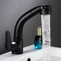 Sollevatore Estraibile per Rubinetto da Bagno in Ottone Cromato - Nero