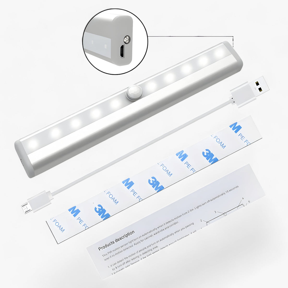 LightBar | LED-lamp met bewegingssensor - Draadloos en eenvoudige installatie - Oplaadbaar - LightBar | LED-lamp met bewegingssensor - Draadloos en eenvoudige installatie - €25 - Pantinoshop