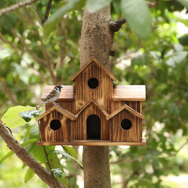 Birdhouse : Handgemaakt vogelhuisje met 6 gaten in van Pantino