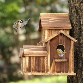 Birdhouse : Handgemaakt vogelhuisje met 6 gaten in van Pantino