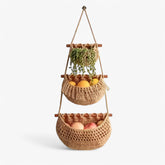 Fruitmanden : Mila | Hangende Jute Fruitmand met 3 Niveaus in Default van Pantino