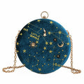Bolso de Terciopelo con Signo Zodiacal - Azul