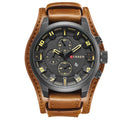 Reloj de lujo para hombre Navigator – Correa de cuero marrón | Reloj clásico de negocios