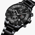 Orologio Uomo Nero Blu - Lusso e Precisione - Orologio in Acciaio con Funzioni Luminose