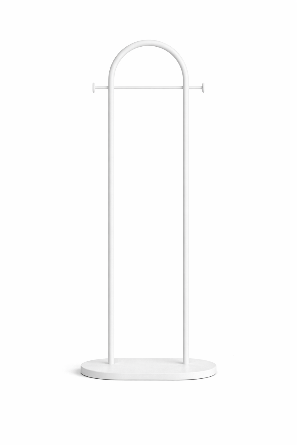 home & garden : Minimalistische Staande Kapstok van Metaal met Slab Voet in Wit van Pantino
