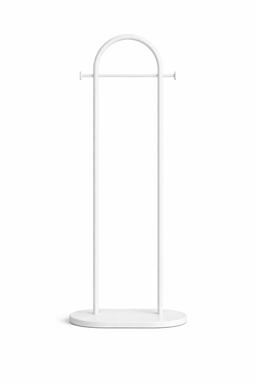 home & garden : Minimalistische Staande Kapstok van Metaal met Slab Voet in Wit van Pantino
