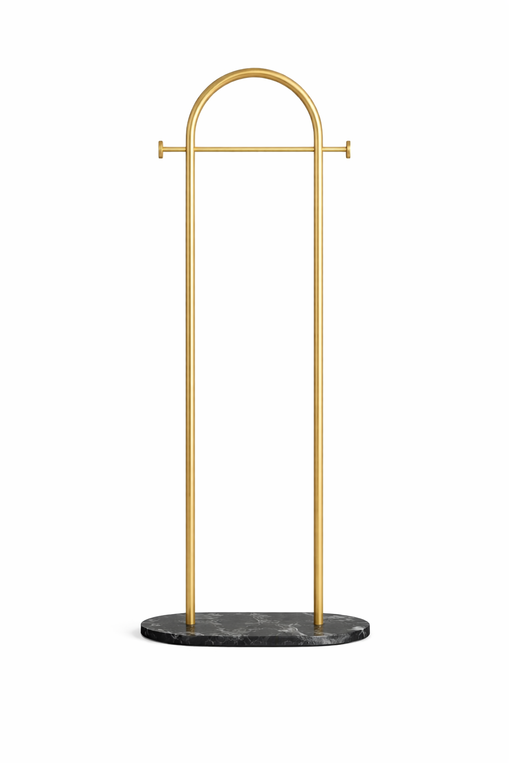 home & garden : Minimalistische Staande Kapstok van Metaal met Slab Voet in Goud-zwart van Pantino