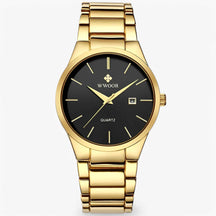 Horloges : Heren Gouden Horloge met Elegantie - Zwart Goud in Zwart Goud van Pantino
