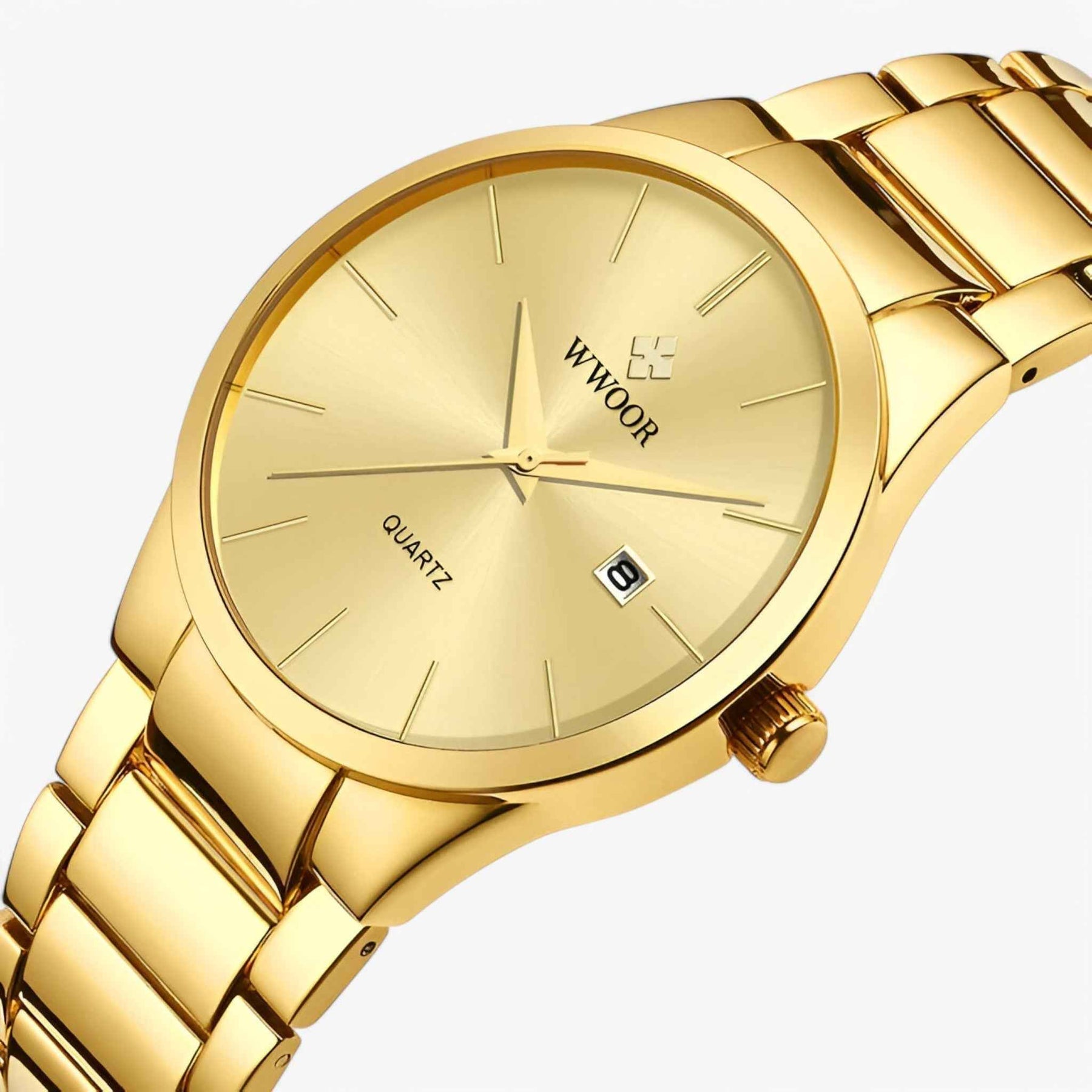 Horloges : Heren Gouden Horloge met Elegantie - Zwart Goud in van Pantino