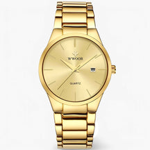 Horloges : Heren Gouden Horloge met Elegantie - Zwart Goud in Goud Goud van Pantino