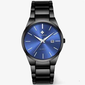 Horloges : Heren Gouden Horloge met Elegantie - Zwart Goud in Zwart Blauw van Pantino