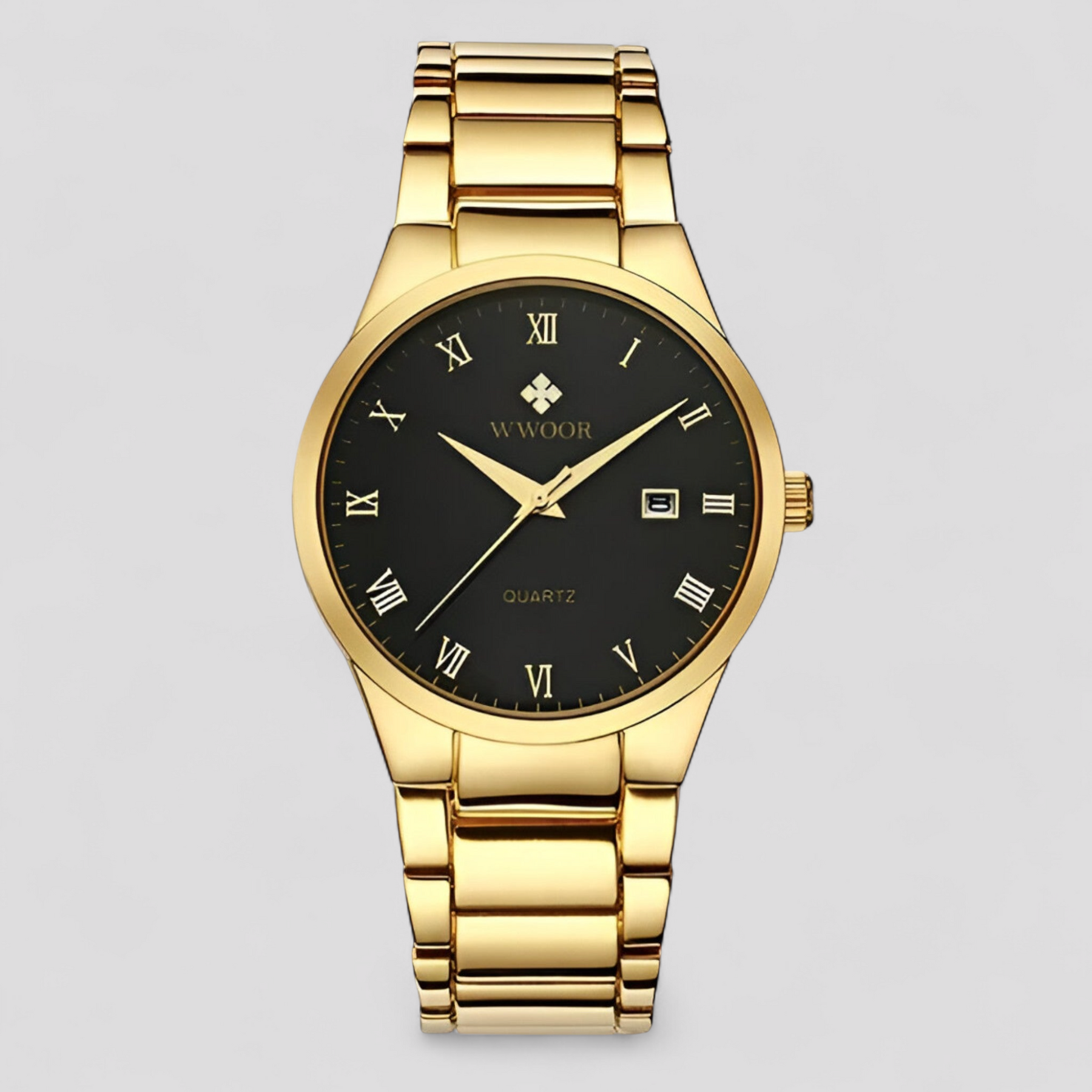 watches : Victor | Elegant quartzhorloge in Zwart goud met doos van Pantinoshop