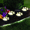 Paw Print Solar Lampjes Wit 4 Stuks - Tuin Pad Decoratie - Solar LED