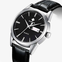 Herenhorloge Klassiek Elegant met Bruin Echt Leren Bandje, Slanke Kast