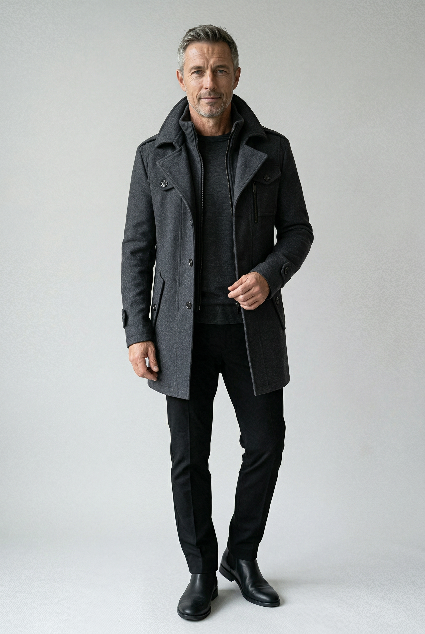 Winter Coat : Winterjas Heren Marineblauw in van Pantino