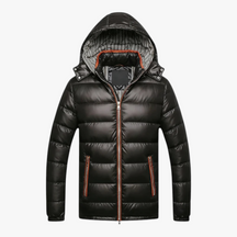 Herenjassen & -jacks : Luke | Heren Jas Winter met Capuchon in Zwart van Pantino