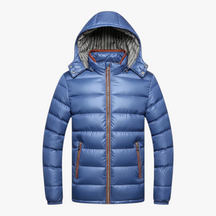 Herenjassen & -jacks : Luke | Heren Jas Winter met Capuchon in Blauw van Pantino