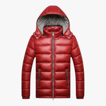 Herenjassen & -jacks : Luke | Heren Jas Winter met Capuchon in Rood van Pantino