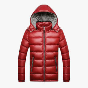 Herenjassen & -jacks : Luke | Heren Jas Winter met Capuchon in Rood van Pantino