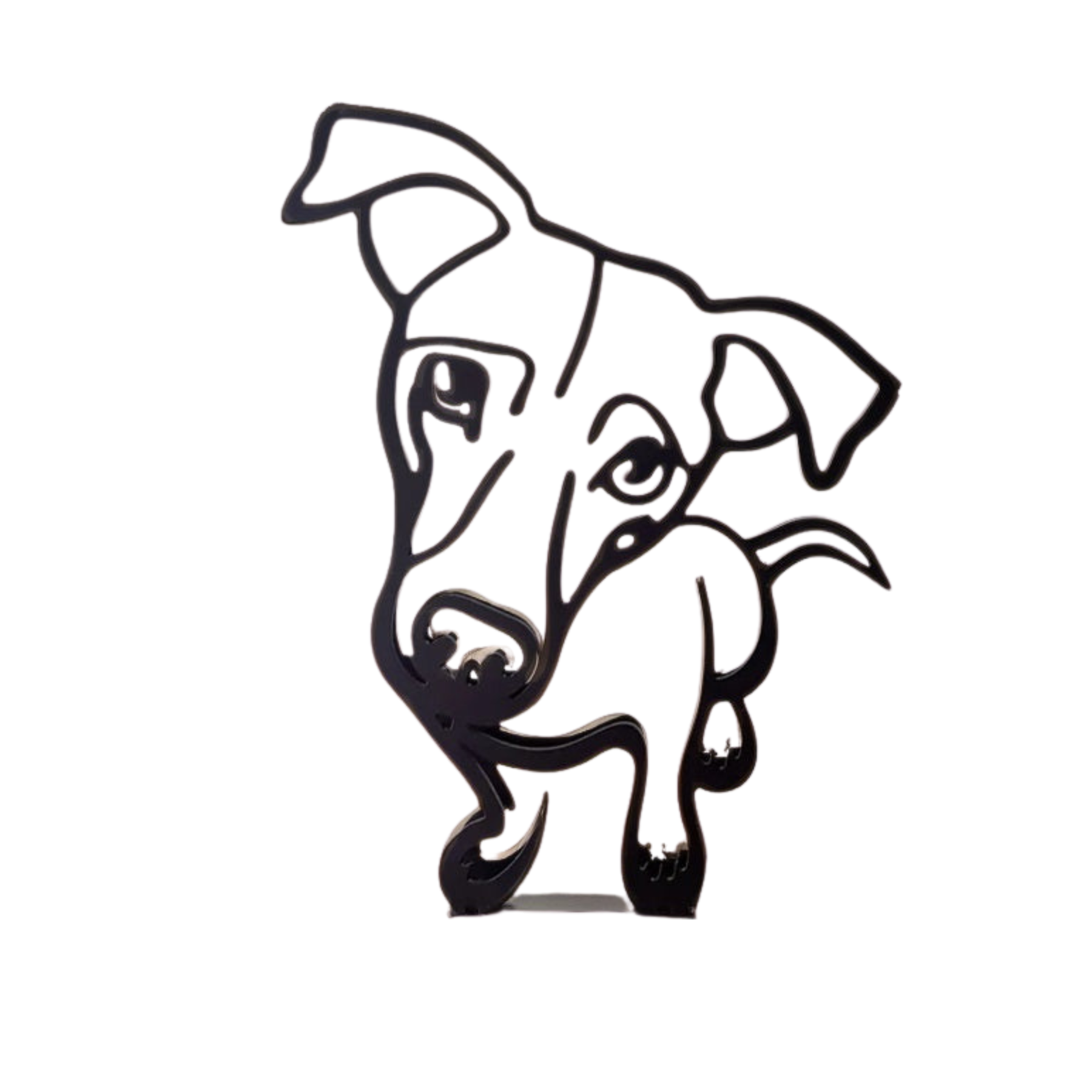 home & garden : Minimalistisch Metalen Dierensilhouet – Hond of Kat Ornament voor Wand of Tafeldecoratie in Jack Russell van Pantino