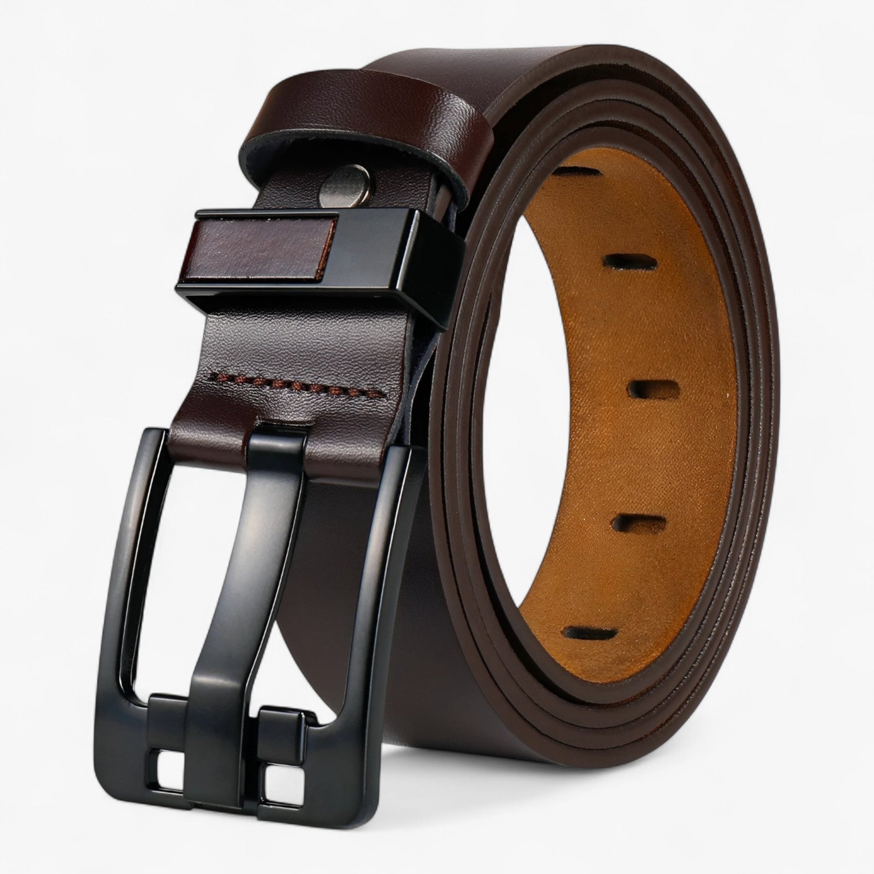 Belts : Jaxson | Heren leren armband – stijlvol en duurzaam voor elke gelegenheid in Koffie van Pantino