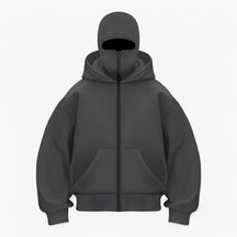 Jacket : Jessy | Fleece bivakmuts met volledige ritssluiting in Grijs van Pantino