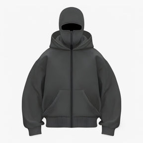 Jacket : Jessy | Fleece bivakmuts met volledige ritssluiting in Grijs van Pantino