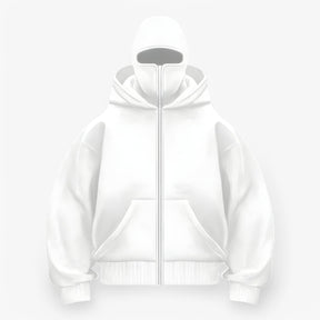 Jacket : Jessy | Fleece bivakmuts met volledige ritssluiting in Wit van Pantino