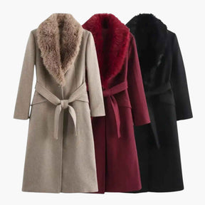 Mary | Lange Dames Jas Winter met Bontkraag