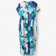 Women's Dress : Nova | Lange Dames Jurk met Bloemenprint in Blauw van Pantino