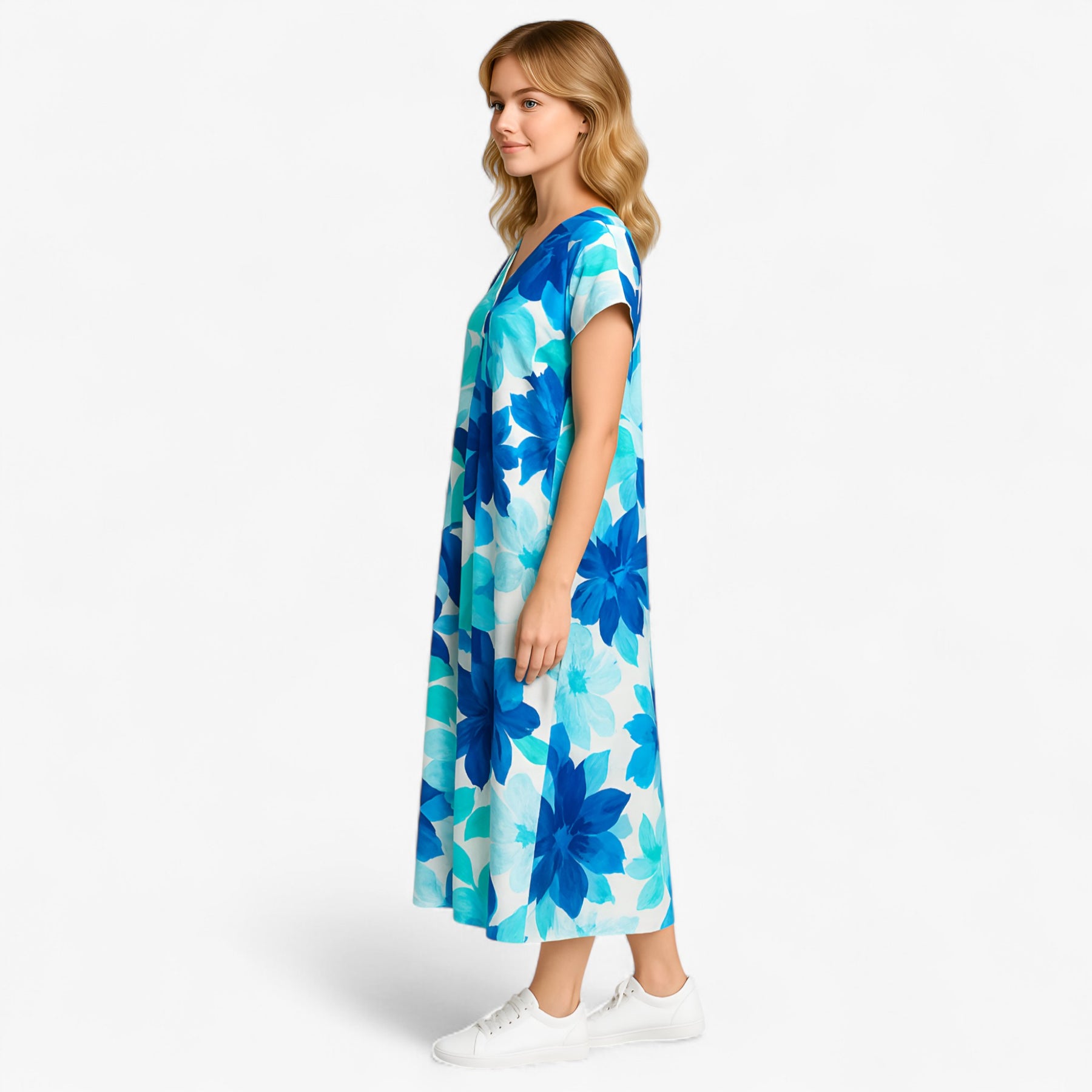 Women's Dress : Nova | Lange Dames Jurk met Bloemenprint in van Pantino