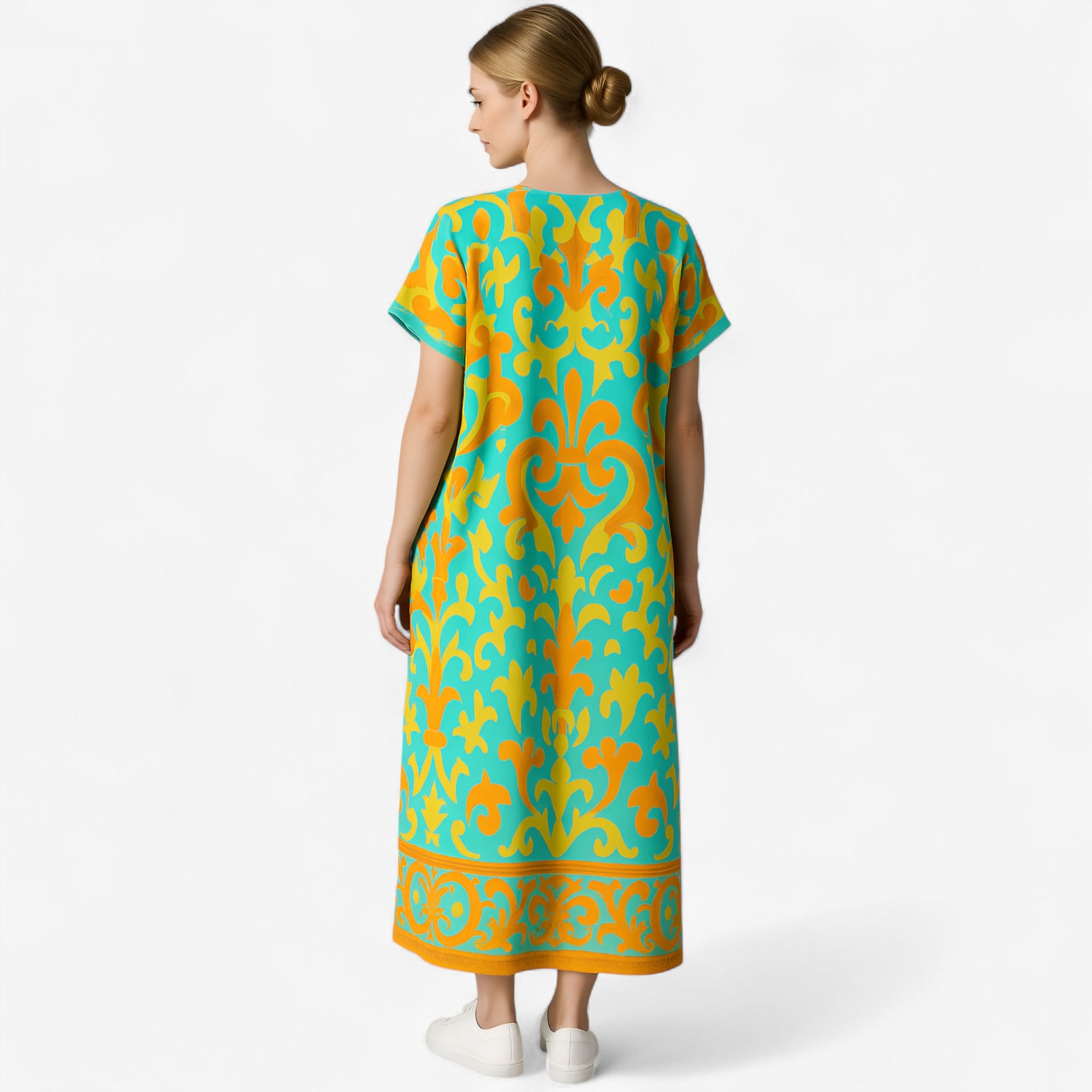 Women's Dress : Nova | Lange Dames Jurk met Bloemenprint in van Pantino