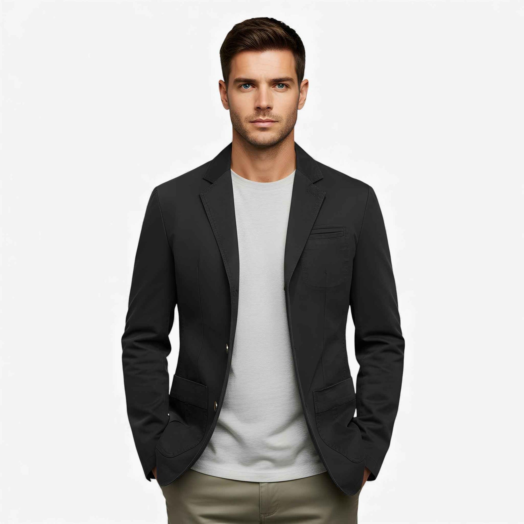 Herenjassen & -jacks : Ricardo | Lange Heren Jas van Ademend Katoen in van Pantino