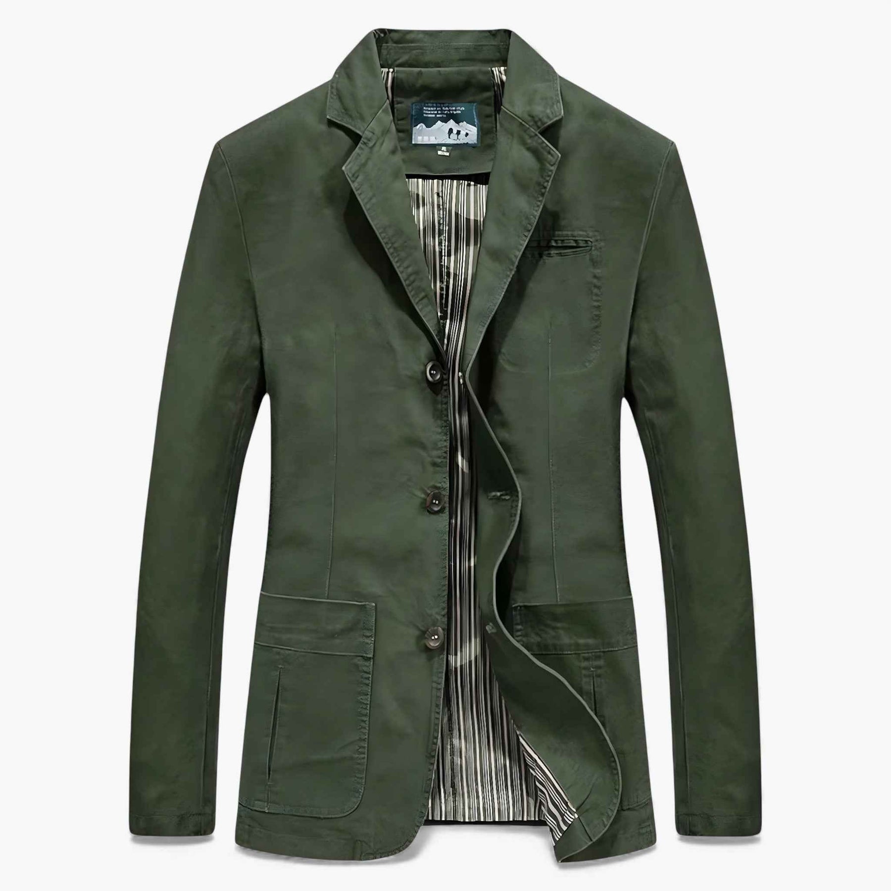 Herenjassen & -jacks : Ricardo | Lange Heren Jas van Ademend Katoen in Beige van Pantino