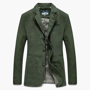 Herenjassen & -jacks : Ricardo | Lange Heren Jas van Ademend Katoen in Beige van Pantino