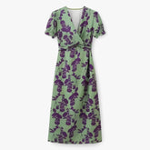 (Pinterest) Jurken : Amara | Lange Jurk Dames met Bloemenprint in Groen en Paars van Pantino